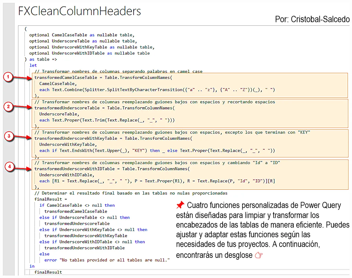 Tips de Power Query: Función Personalizada para Mejorar la Legibilidad de los Nombres de las Columnas